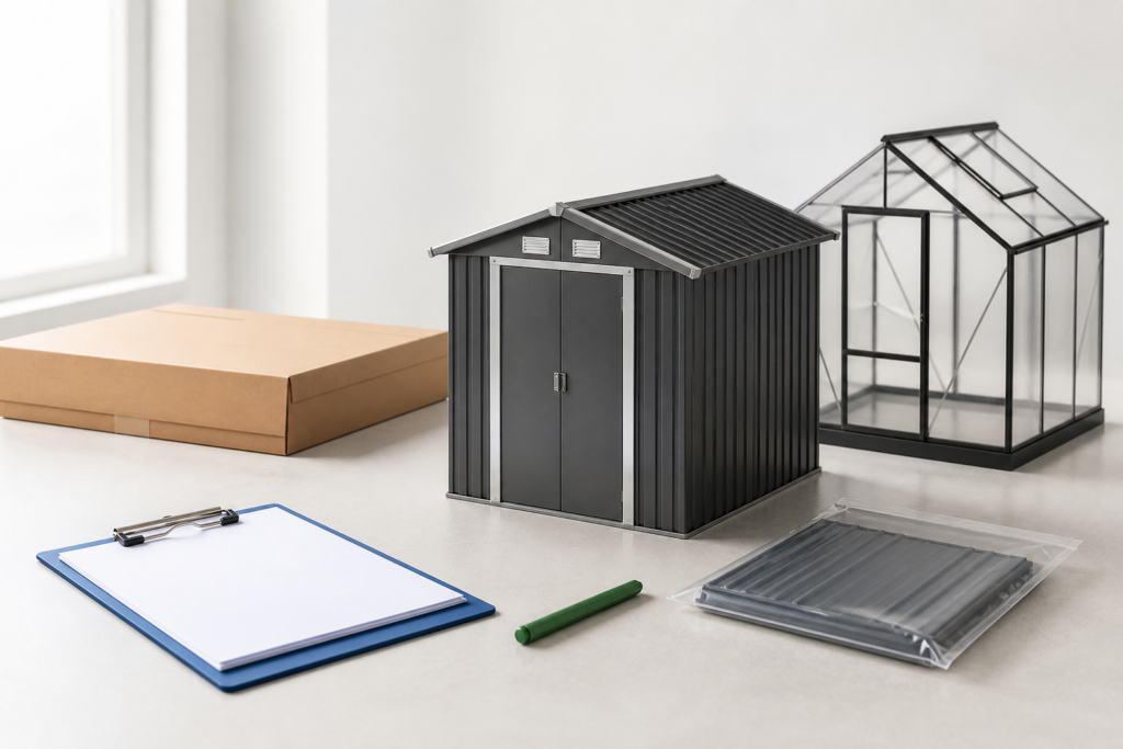 Black metal outdoor storage cabinet