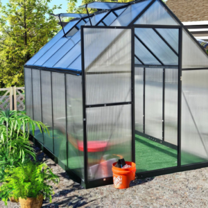 Quick-setup polycarbonate greenhouse with wall and roof panels