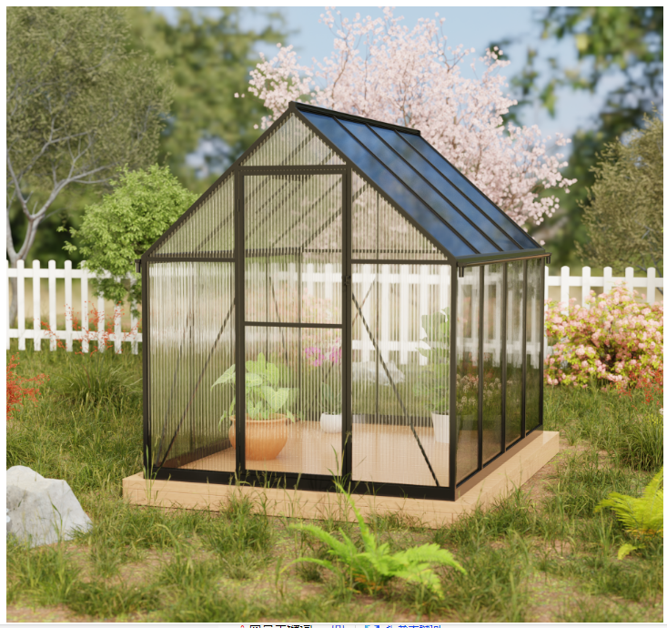 quick setup greenhouse with polycarbonate wall and roof panels