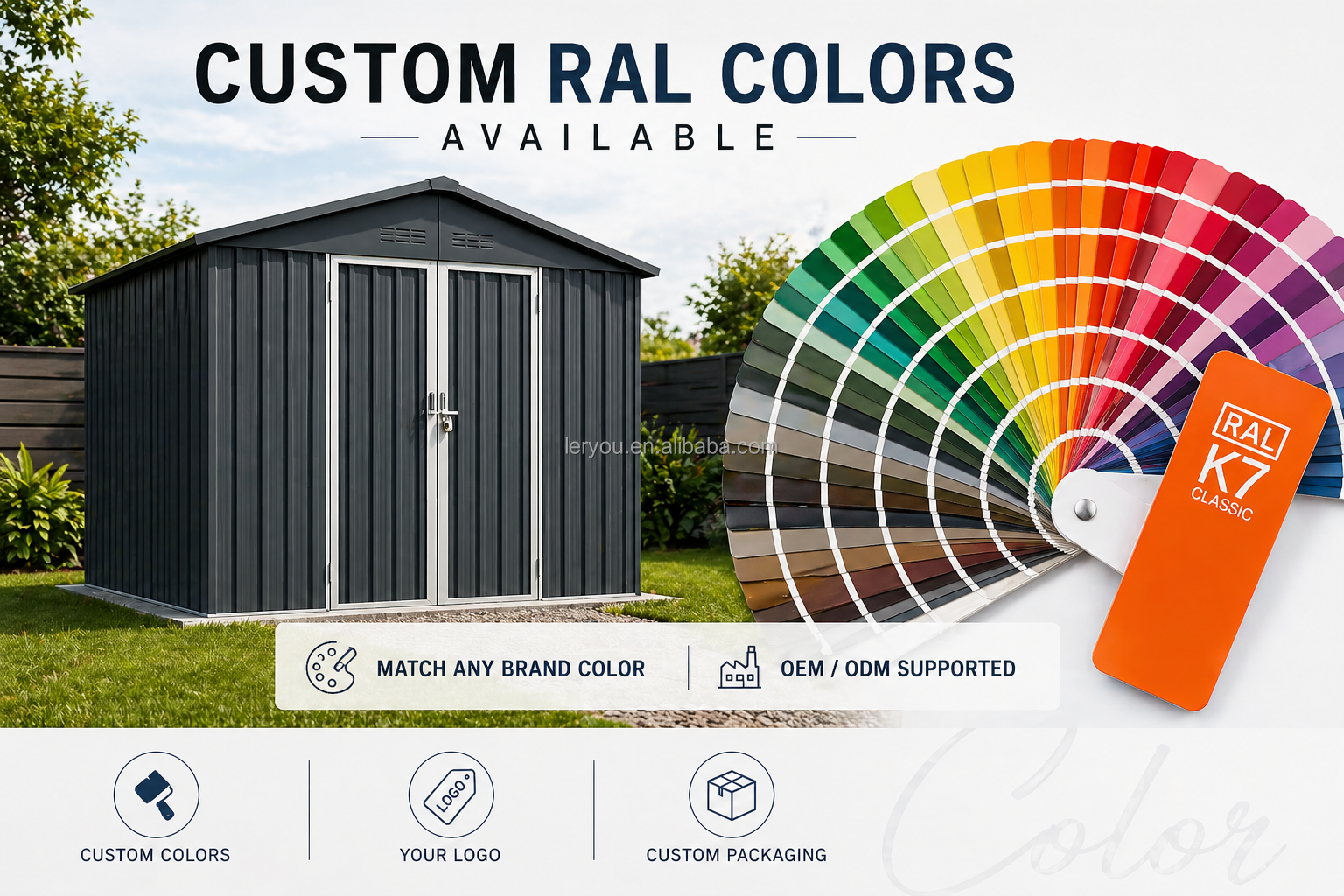 6x5 aluminum garden shed for outdoor tool and equipment storage