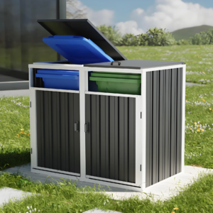 DIY Metal Wheelie Bin Storage Shed with Two or Three Doors
