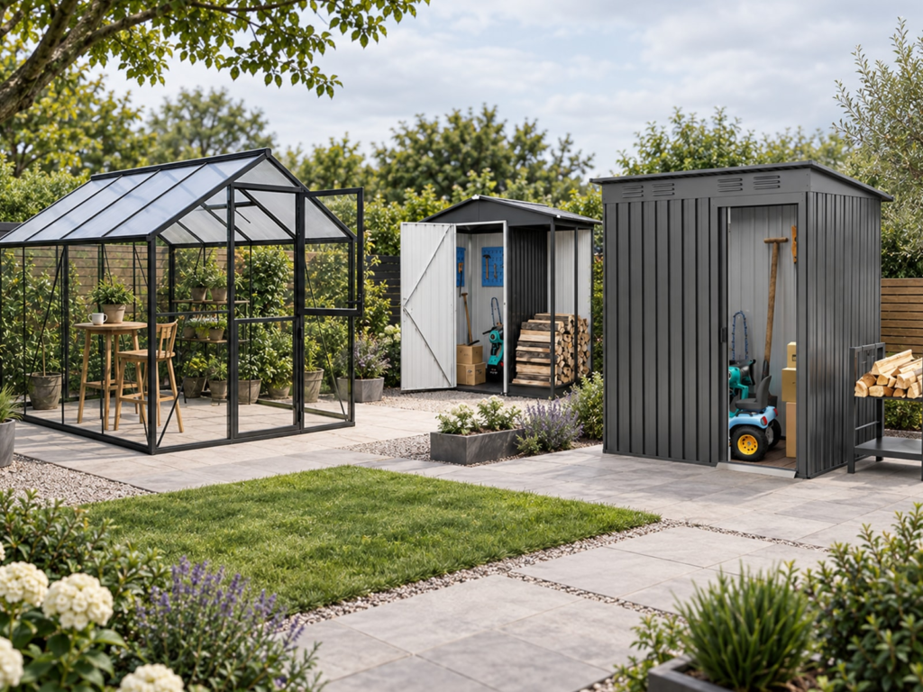 Garden sheds, greenhouses and outdoor storage products