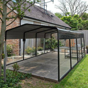 Freestanding Galvanized Steel Carport Kit with Metal Roof