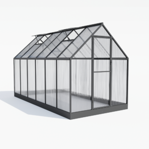 Freestanding Polycarbonate Garden Greenhouse with Hinged Door and Roof Vents