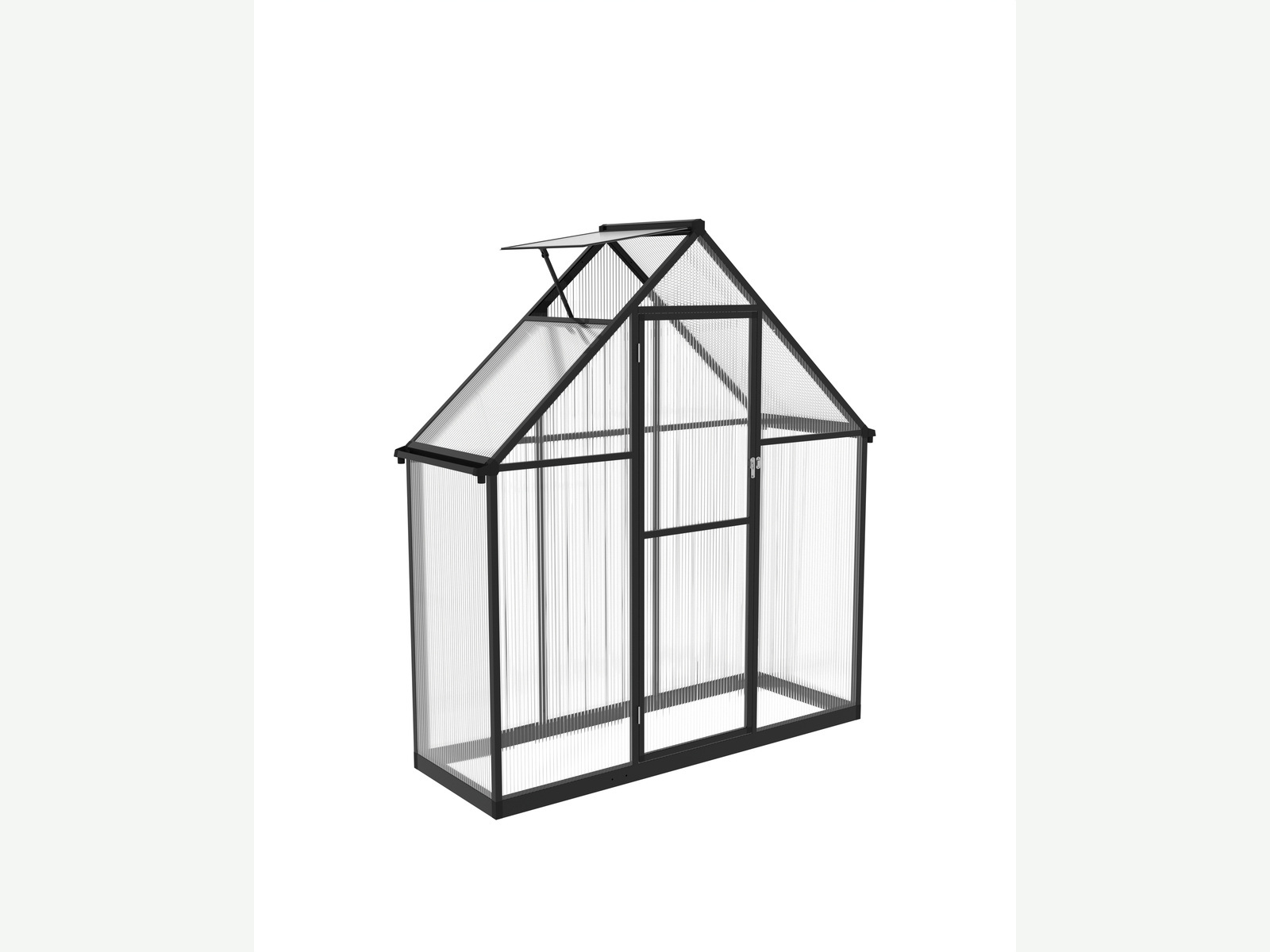 Compact single-bay dark green garden greenhouse product view