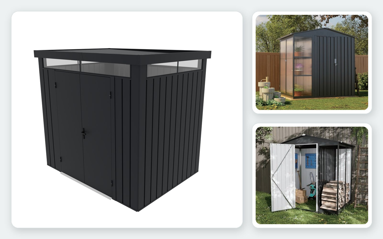 Metal garden shed configuration options for parts list review