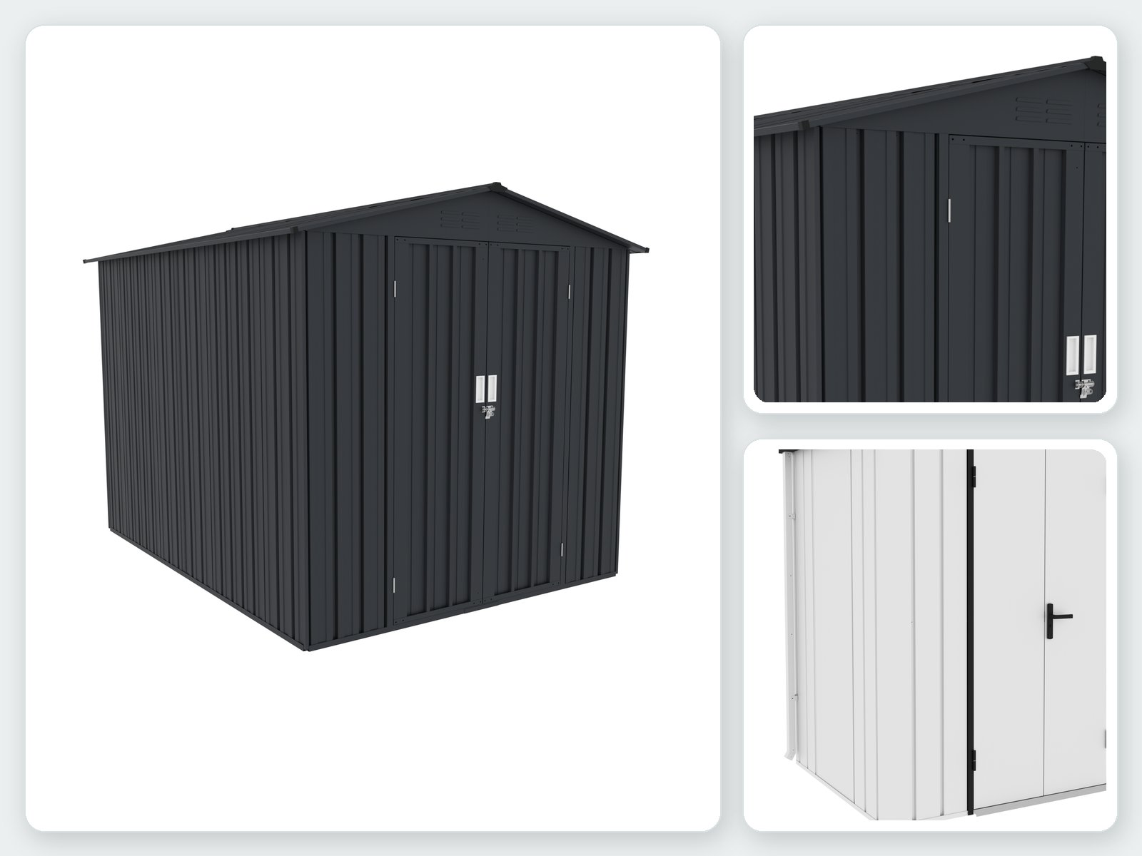 Metal garden shed roof wall frame and base scope points