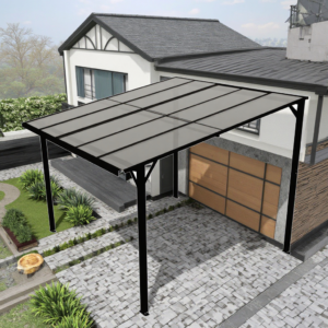 Wall-Mounted Aluminium Patio Cover with Polycarbonate Roof