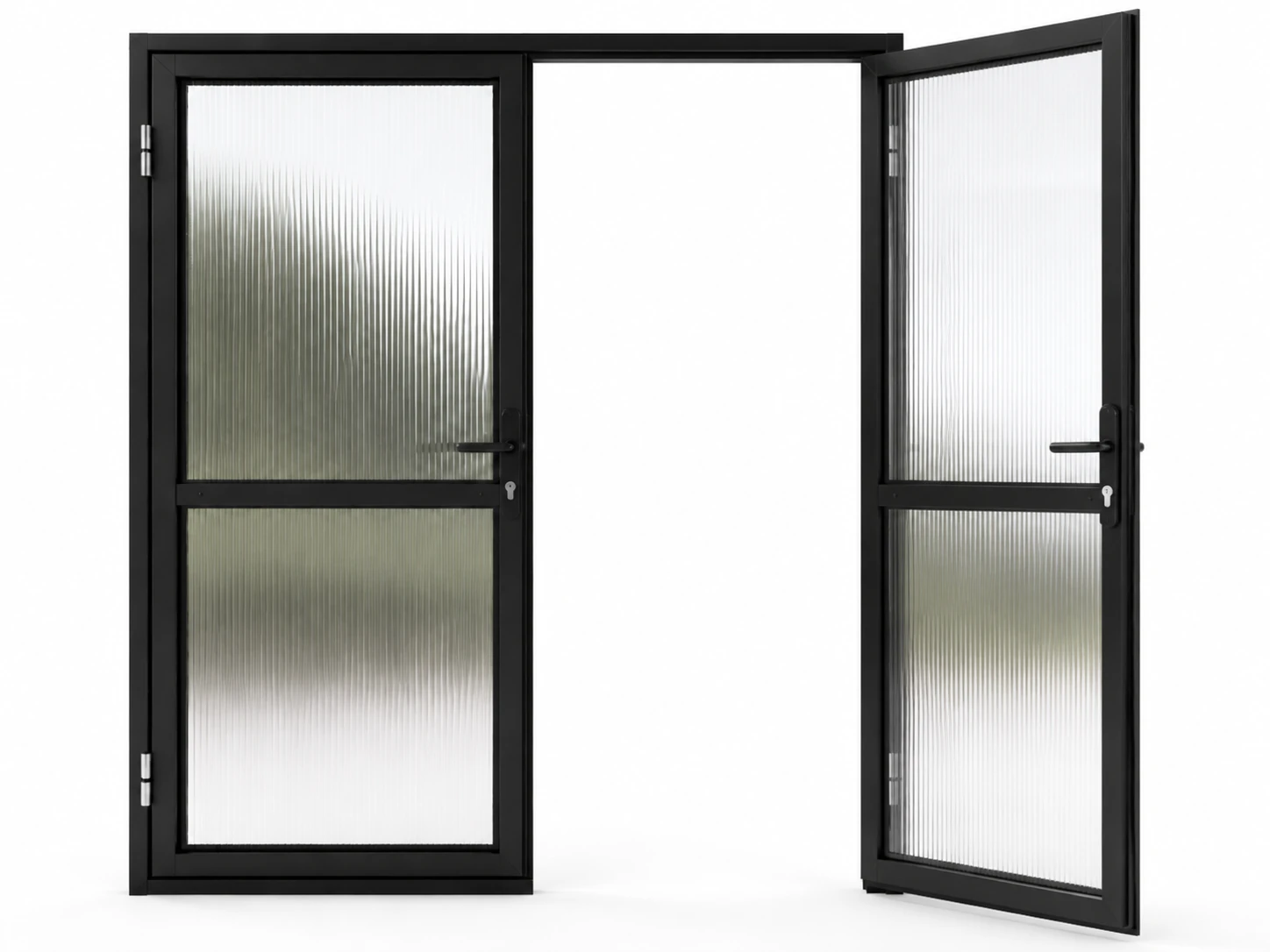 Double glazed doors shown open