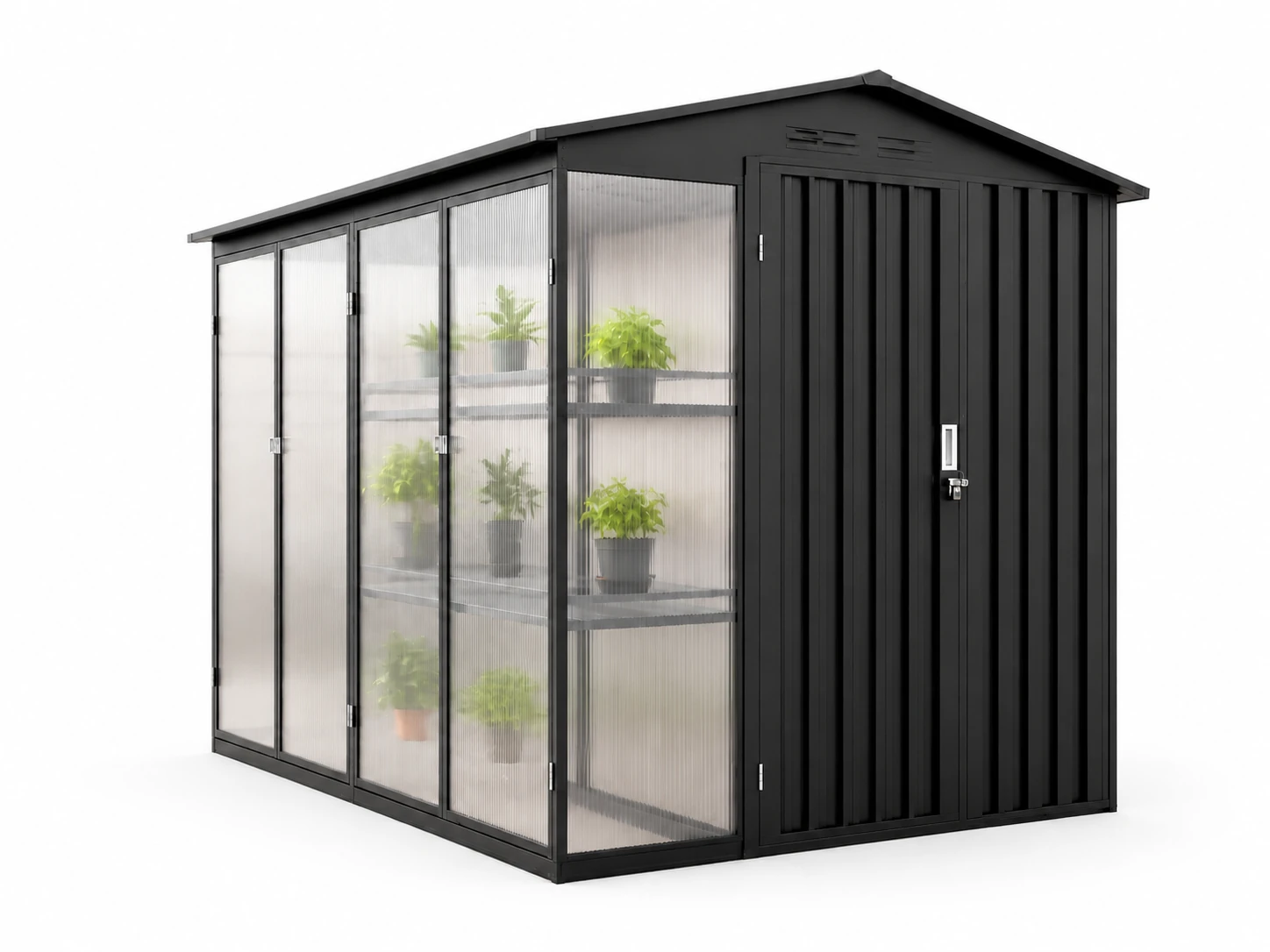 Garden shed with glazed growing area
