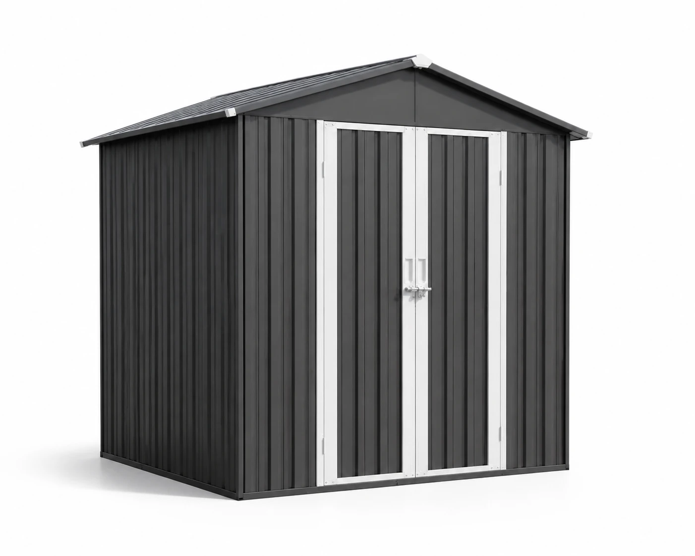 Metal garden shed with sliding double doors