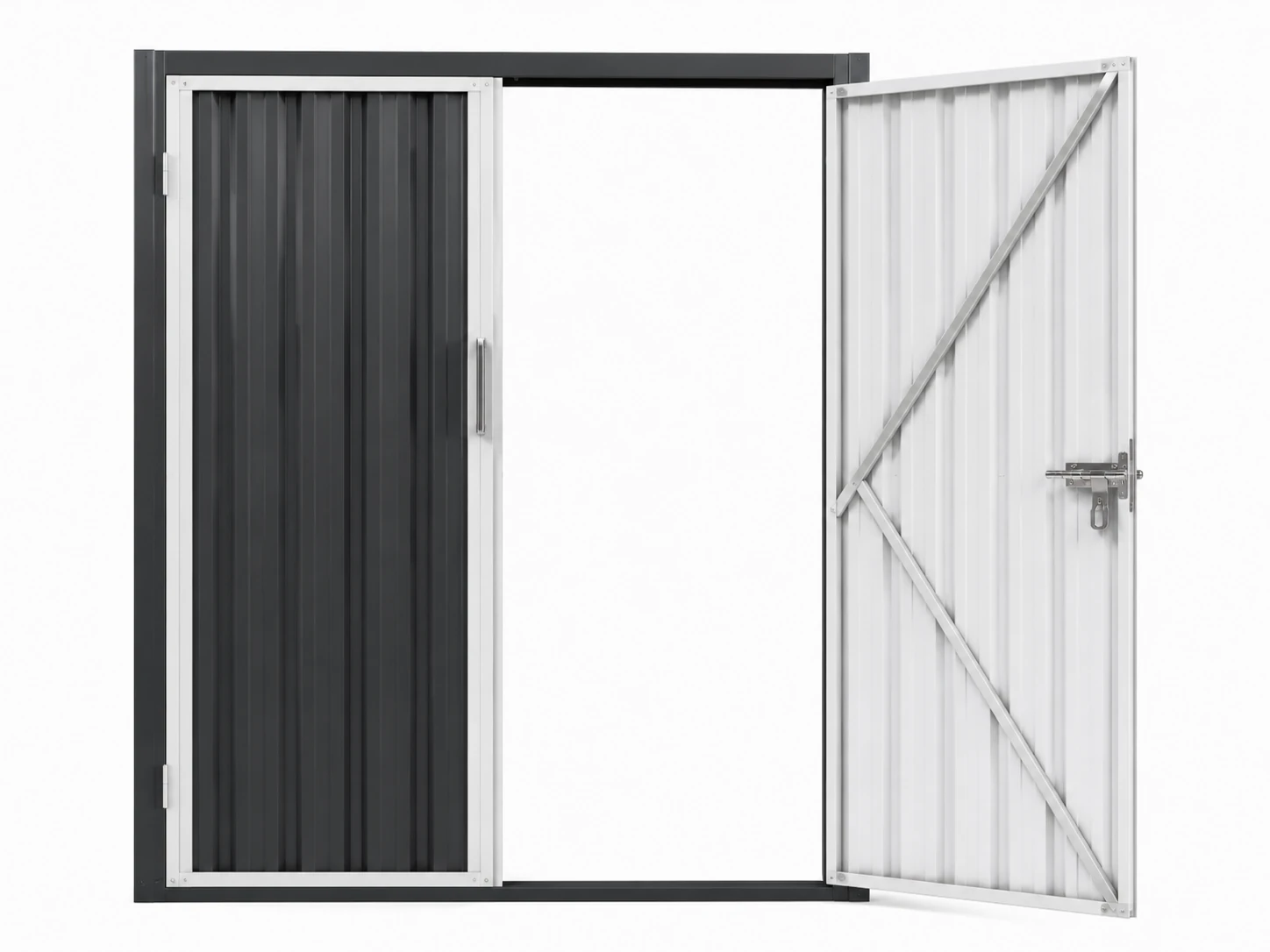 Metal shed door frame and bracing