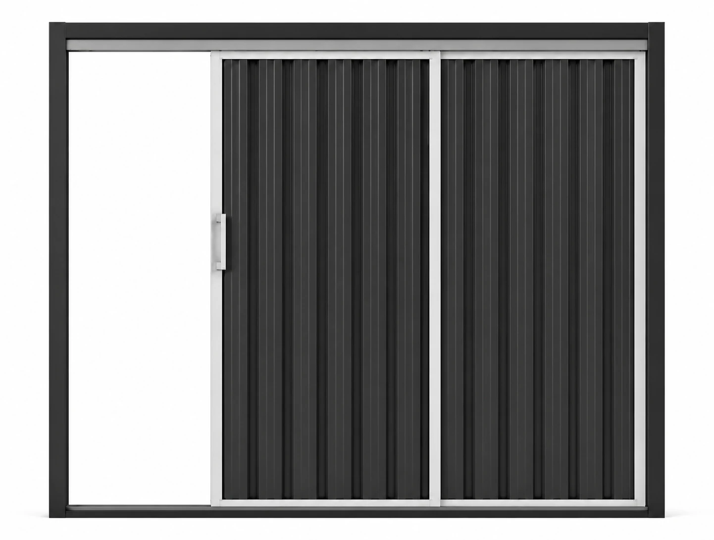 Sliding metal shed door option