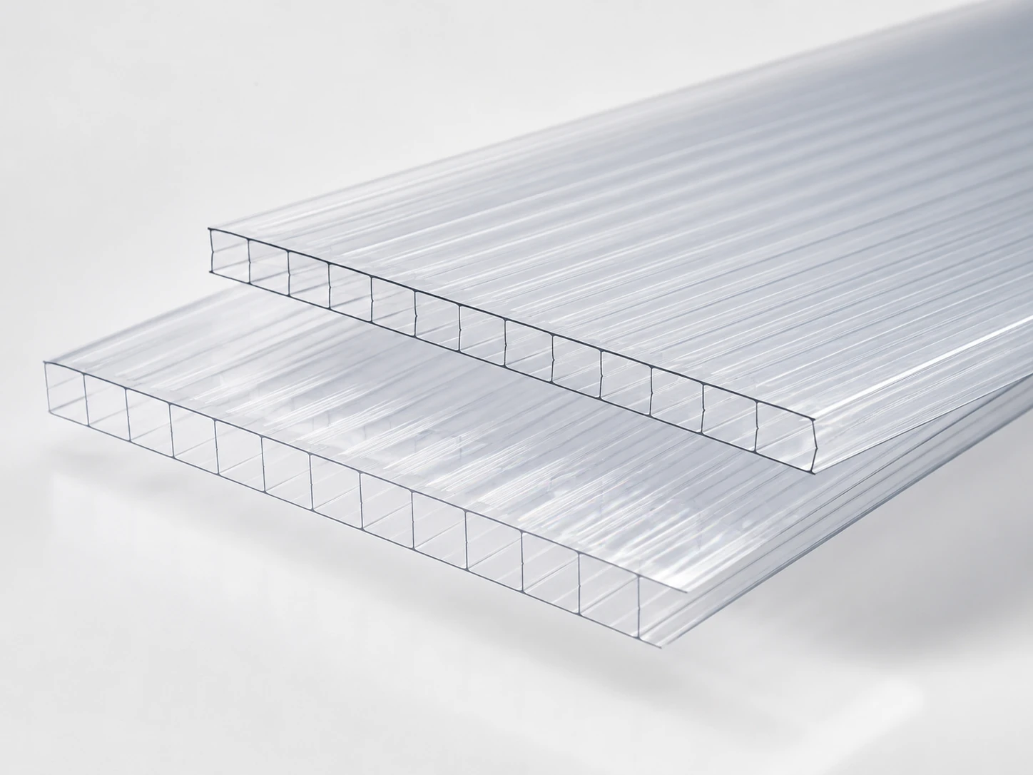Twin-wall polycarbonate glazing panels