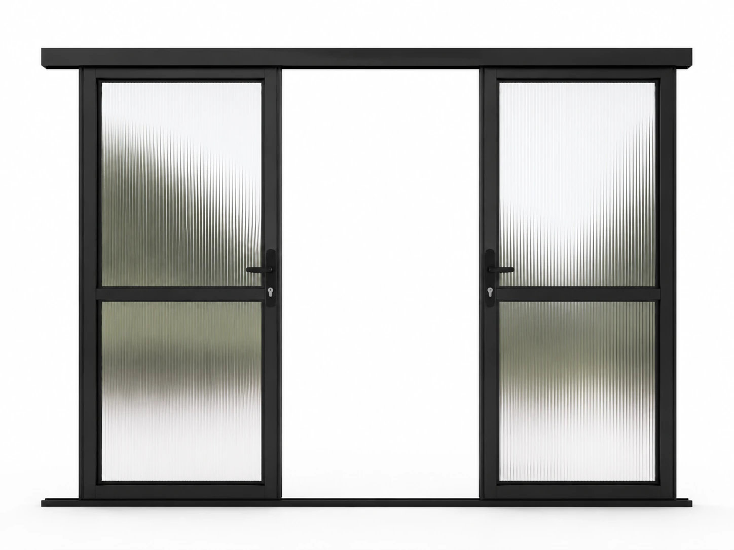 Wide glazed door and side panel option